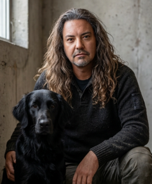 Ripley with certified service dog